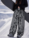 Women's Wild Motion Super Baggy Snow Pants – Reflective Colorblock Multi Pocket Design