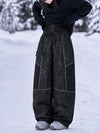 Women's Wild Motion Super Baggy Snow Pants – Reflective Colorblock Multi Pocket Design