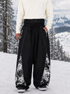 Men's Hyper Flux Color Graffiti Panel Reflective Line Jogger Baggy Snow Pants