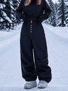Women's Workwear Raw Utility Rivet Denim Snowboard Pants – Oversized Fit with Double Back Pocket