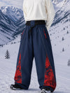 Men's Hyper Flux Color Graffiti Panel Reflective Line Jogger Baggy Snow Pants