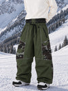 Men's Wild Motion Super Baggy Snow Pants – Multi Pocket Reflective Colorblock Design