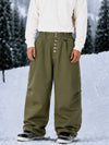 Men's Workwear Raw Utility Rivet Denim Snowboarding Pants – Oversized Fit with Double Back Pocket