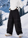 Men's Nightline Park Rider Reflective Trim Cargo Pockets Baggy Snow Pants