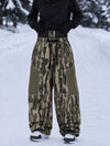 Women's Wild Motion Super Baggy Snow Pants – Reflective Colorblock Multi Pocket Design