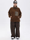 Women's Faux Sherpa Full-Zip Fleece & Double Knee Freestyle Baggy Snow Pants