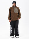 Men's Mountain-Ready Faux Sherpa Fleece Pullover & Swaggy Reflective Cargo Snow Pants