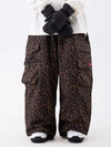 Women's Wild Soul Steeze ParkRider Multi-Pocket Utility Cargo Leopard Snow Pants