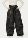 Women's Wild Motion Super Baggy Snow Pants – Reflective Colorblock Multi Pocket Design