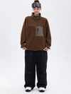 Women's Faux Sherpa Full-Zip Fleece & Double Knee Freestyle Baggy Snow Pants