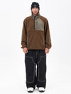 Men's Faux Sherpa Fleece Pullover & Urban Street Style Freerider Baggy Snow Pants Set