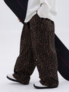Men's Double Knee Mountain Freestyle Leopard Baggy Snow Pants