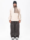 Men's Faux Sherpa Fleece Pullover & Urban Street Style Freerider Baggy Snow Pants Set