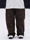 Men's Double Knee Mountain Freestyle Leopard Baggy Snow Pants