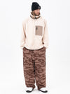 Men's Faux Sherpa Full-Zip Fleece & Double Knee Freestyle Baggy Snow Pants
