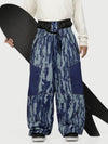 Men's Wild Motion Super Baggy Snow Pants – Multi Pocket Reflective Colorblock Design