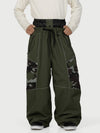 Men's Wild Motion Super Baggy Snow Pants – Multi Pocket Reflective Colorblock Design