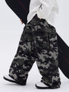 Men's Double Knee Mountain Freestyle Leopard Baggy Snow Pants