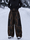 Women's Wild Motion Super Baggy Snow Pants – Reflective Colorblock Multi Pocket Design