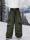 Men's Wild Motion Super Baggy Snow Pants – Multi Pocket Reflective Colorblock Design