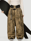 Women's Urban Vibe Workwear-Inspired Rivet-Trim Wide Fit OG Baggy Snowboard Pants