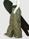 Women's Urban Vibe Workwear-Inspired Rivet-Trim Wide Fit OG Baggy Snowboard Pants