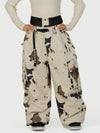 Women's Street Utility Cargo Baggy Snow Pants – Multi Pocket Belt Design