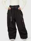 Women's Street Utility Cargo Baggy Snow Pants – Multi Pocket Belt Design