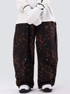 Women's Double Knee Mountain Freestyle Leopard Baggy Snow Pants