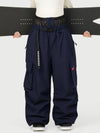 Women's Street Utility Cargo Baggy Snow Pants – Multi Pocket Belt Design
