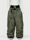 Women's Street Utility Cargo Baggy Snow Pants – Multi Pocket Belt Design