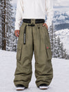 Men's Utility Cargo Baggy Snow Pants – Multi Pocket Street Belt Design