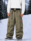 Men's Utility Cargo Baggy Snow Pants – Multi Pocket Street Belt Design