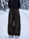 Women's Wild Motion Reflective Cargo Pockets Extra Baggy Snowboard Pants