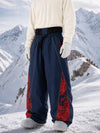 Men's Hyper Flux Color Graffiti Panel Reflective Line Jogger Baggy Snow Pants