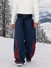 Men's Hyper Flux Color Graffiti Panel Reflective Line Jogger Baggy Snow Pants