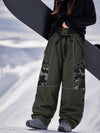 Women's Wild Motion Super Baggy Snow Pants – Reflective Colorblock Multi Pocket Design