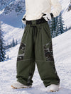 Men's Wild Motion Super Baggy Snow Pants – Multi Pocket Reflective Colorblock Design