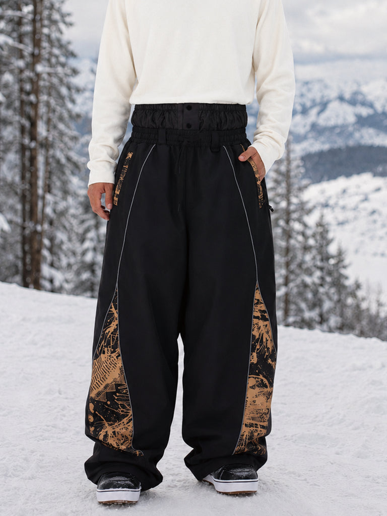 Men's Hyper Flux Jogger Baggy Snow Pants with Color Graffiti Panel