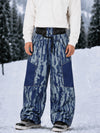 Men's Wild Motion Super Baggy Snow Pants – Multi Pocket Reflective Colorblock Design