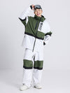 Men's Cosone Winter Forward Zipper Colorblock Windbreaker Snow Jacket & Pants Set