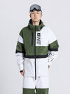 Men's Cosone Winter Forward Zipper Colorblock Windbreaker Snow Jacket