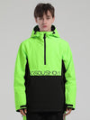 Men's Gsou Snow Winter Storm Reflective Letter Block Snow Jacket