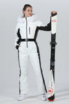 High Experience Women's Winter Fur Hood Chic One Piece Ski Jumpsuit