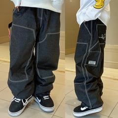 Men's John Snow Winter Warm Waterproof Hip Snowboard Denim Pants Jeans