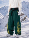 Men's Hyper Flux Color Graffiti Panel Reflective Line Jogger Baggy Snow Pants