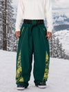 Men's Hyper Flux Color Graffiti Panel Reflective Line Jogger Baggy Snow Pants