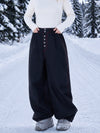 Women's Raw Utility Rivet Workwear Denim Snow Pants – Double Back Pocket Oversized Fit