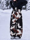 Women's Wild Motion Super Baggy Snow Pants – Reflective Colorblock Multi Pocket Design