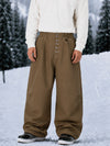Men's Workwear Raw Utility Rivet Denim Snowboarding Pants – Oversized Fit with Double Back Pocket